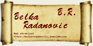 Belka Radanović vizit kartica